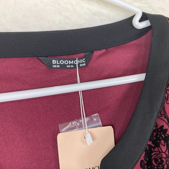 NWT Bloom Chic Womens Plus Sz 30/6X Dressy Button Front Long Sleeve Blouse Top - Picture 4 of 8